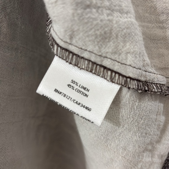 Eileen Fisher Brown open Cardigan - large - long length - cotton/linen blend - Picture 3 of 6